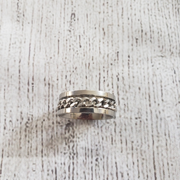 Men's Stainless Steel Spinner Fidget ring  Sze 8mm. Brand new - Picture 4 of 7